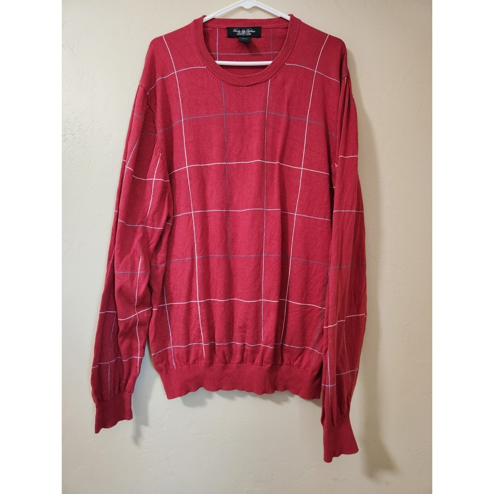 Brooks Brothers‎ Country Club 100% Cotton Red Sweater Size XL